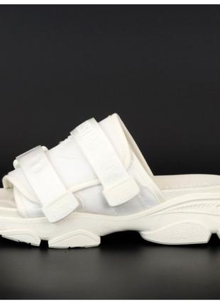 Женские сандалии Dior D-Wander slide White, белые шлепанцы дио...