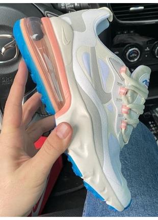 Женские кроссовки Nike Air Max 270 React White Grey, белые кро...