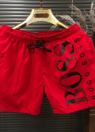 Чоловічі червоні пляжні шорти Hugo Boss плавальні купальні Хуг...
