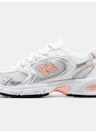 Женские кроссовки New Balance 530 White Silver Pink, белые кро...