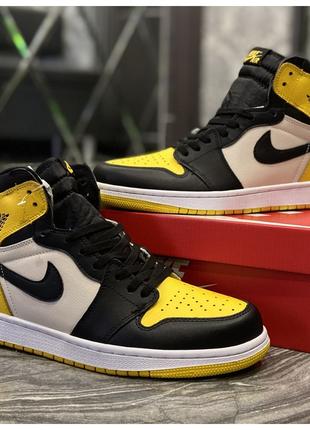 Мужские кроссовки Nike Air Jordan 1 Mid Yellow Black, мужские ...