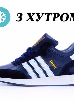 Чоловічі зимові кросівки Adidas INIKI Blue White Winter Fur Mi...