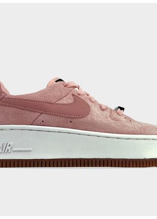 Женские кроссовки Nike Air Force 1 Low Pink Sage, розовые замш...