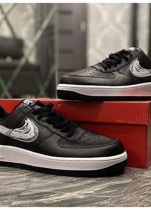 Мужские кроссовки Nike Air Force 1 Low Black Silver, кроссовки...