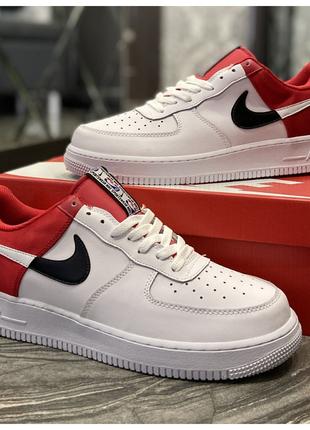 Мужские кроссовки Nike Air Force 1 Low White Red, мужские крос...