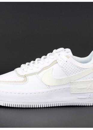 Женские кроссовки Nike Air Force 1 Shadow Low, белые кожаные к...