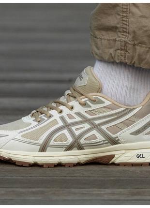 Мужские кроссовки Asics Gel Venture 6 Beige, бежевые кожаные к...