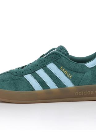 Мужские кроссовки Adidas Gazelle Indoor Green Blue, зеленые за...