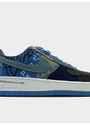 Женские кроссовки Nike Air Force 1 Low Travis Scott Blue, сини...