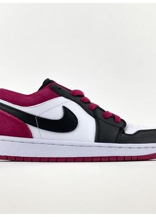 Женские кроссовки Nike Air Jordan 1 Low Pink Black Retro, розо...