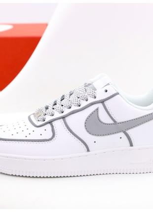 Женские кроссовки Nike Air Force 1 Low White Reflective рефлек...