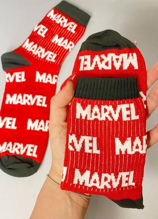 Женские носки качественные с супергероями "Marvel" красные 36-...