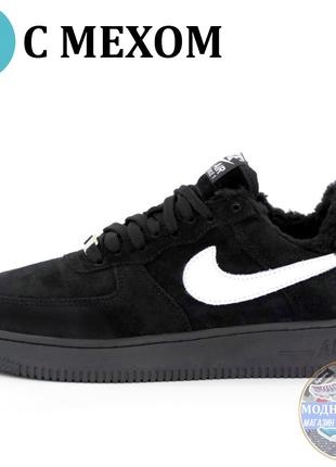 Мужские зимние кроссовки Nike Air Force 1 07 Low Black Winter ...