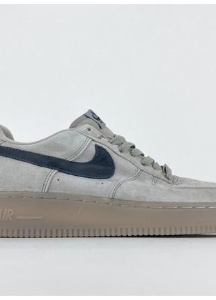 Чоловічі кросівки Nike Air Force 1 '07 Low Grey Suede, сірі шк...
