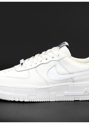 Женские кроссовки Nike Air Force 1 Pixel White Low, белые кожа...