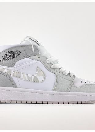 Чоловічі / жіночі кросівки Nike Air Jordan Retro 1 Camo Grey M...