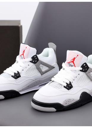 Мужские / женские кроссовки Nike Air Jordan 4 Retro White Ceme...
