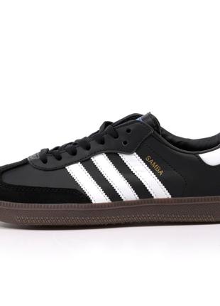 Мужские кроссовки Adidas Samba OG Black Gum B75807, черные кож...
