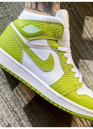 Мужские / женские кроссовки Nike Air Jordan 1 Retro Mid Green ...