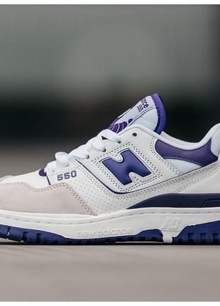 Мужские / женские кроссовки New Balance 550 White Purple Viole...