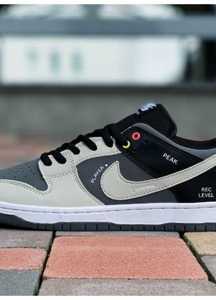 Мужские кроссовки Nike SB Dunk Low Black Grey, черные кожаные ...