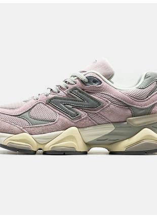 Женские кроссовки New Balance 9060 Pink Grey, розовые замшевые...