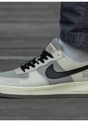 Мужские кроссовки Nike Air Force 1 Low Gore-Tex Beige Grey беж...