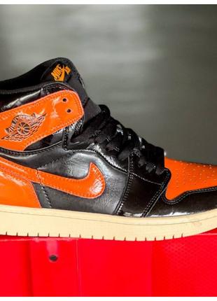 Мужские кроссовки Nike Air Jordan 1 Retro High OG Black Orange...