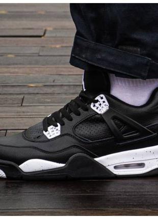 Мужские кроссовки Nike Air Jordan 4 Retro Black Oreo, черные к...