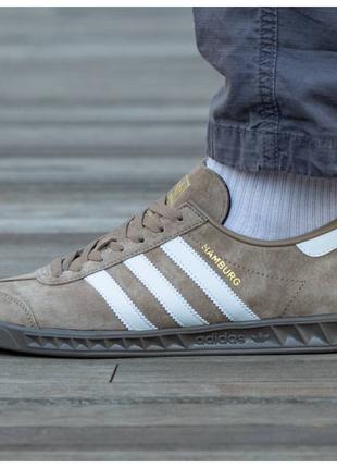 Чоловічі кросівки Adidas Hamburg Brown White GW9642, коричневі...