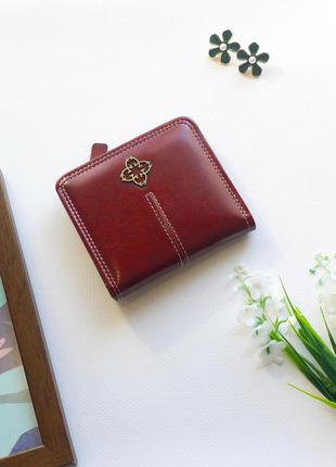 Женский красный кошелек формата мини, кошелек женский, портмоне