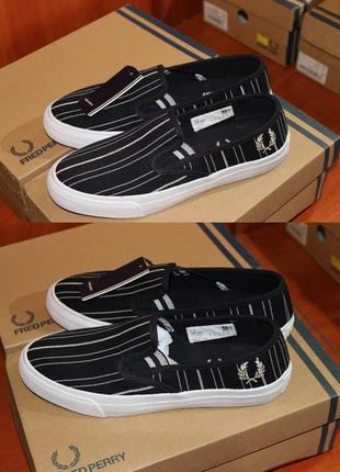 Fred perry turner slip on retro stripe pumps - uk3 36 мокасіни...