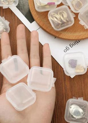 10 шт маленьких прозрачных пластиковых коробочек для мелочей