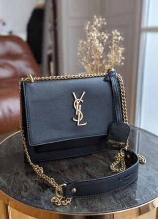 Женская сумка клатч Yves Saint Laurent YSL Ив Сен Лоран черная...