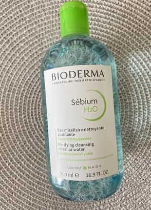 Bioderma sebium н2о очищающая мицеллярная вода для лица, для ж...