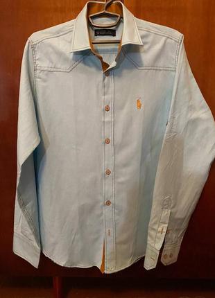 Винтажная приталенная мужская рубашка от polo ralph lauren