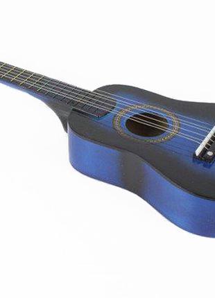 Игрушечная гитара с медиатором M 1369 деревянная (Синий)