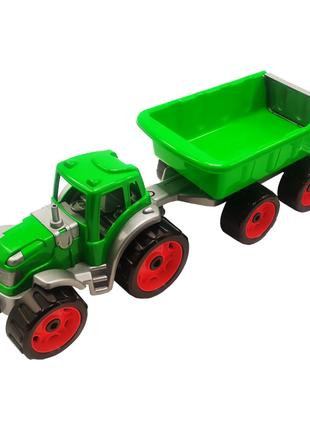 Трактор игрушечный с прицепом ТехноК 3442TXK (Зеленый)
