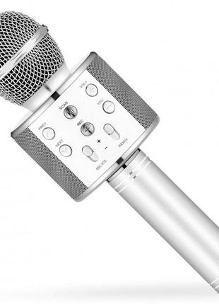 Караоке микрофон с колонкой WS-858 беспроводной (WS-858(Silver))