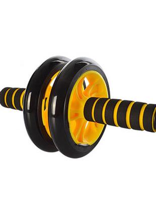 Тренажер колесо для мышц пресса MS 0872 диаметр 14 см (Желтый)