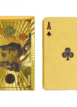 Игральные карты "Доллар" 14-100 золотые 54 шт