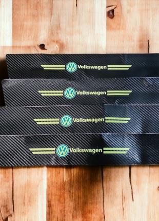 Защитная фосфорная пленка накладка на пороги для Volkswagen- Ч...