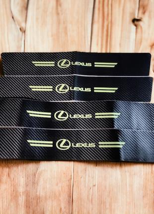 Защитная фосфорная пленка накладка на пороги для Lexus - Черны...