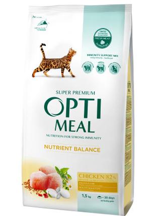 Сухой корм для кошек Optimeal курица 1.5 кг (4820215369671)