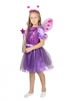 Детский карнавальный костюм бабочки. цвет сиреневый (104-134 с...