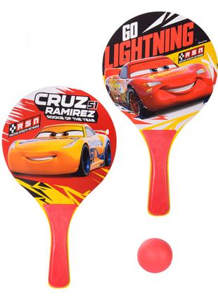 Детский настольный теннис "Тачки" Bambi LR1008 мячик и 2 ракетки