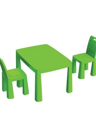 Детский пластиковый Стол и 2 стула 04680/2 зеленый