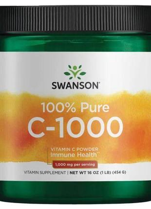 Вітаміни та мінерали Swanson 100% Pure Vitamin C Powder, 454 г...