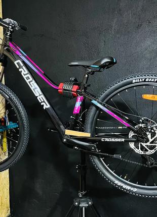 Гірський велосипед Crosser Girl 26" рама 15 чорно-рожевий