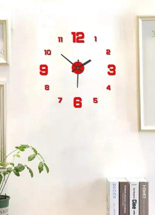 3D Настінний годинник Червоні Арабські цифри